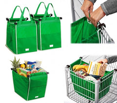 300162 Set de 2 shopping bag pour chariot réutilisables et pliables