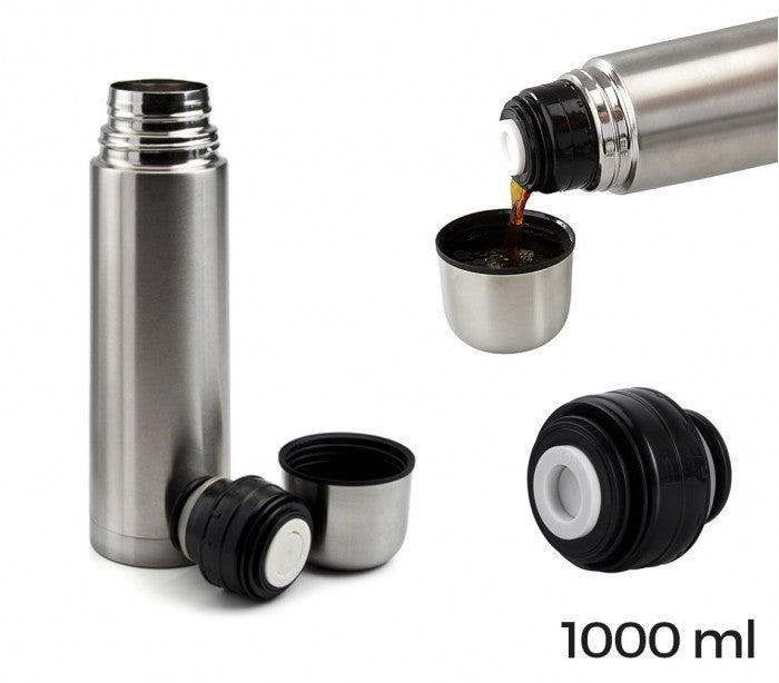 510427 Thermos en acier inox Welkhome -Fermeture bouton pressoir -1000ml