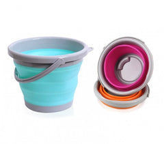 206713 Seau pliable en silicone - 5 Litres plusieurs couleurs (Bleu)
