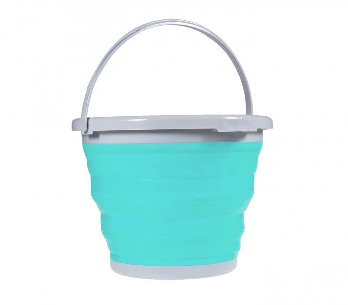 206713 Seau pliable en silicone - 5 Litres plusieurs couleurs (Bleu)