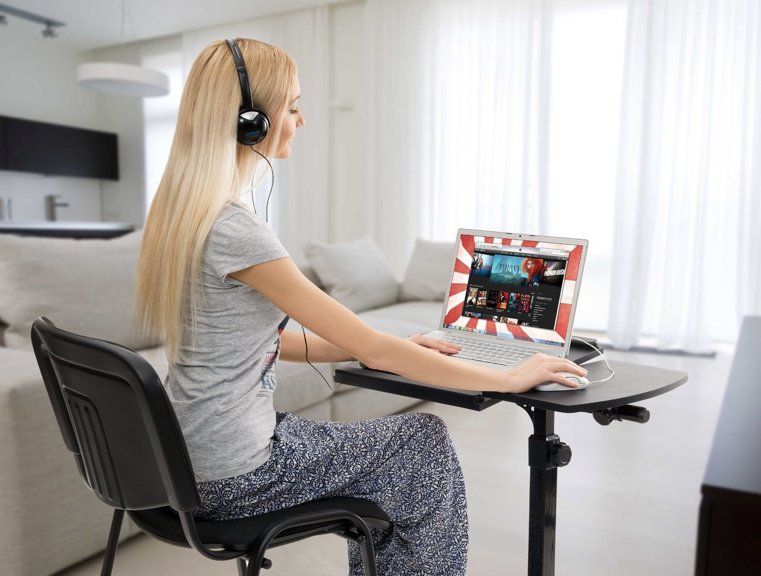 Table à roulettes pour PC - ordinateur portable