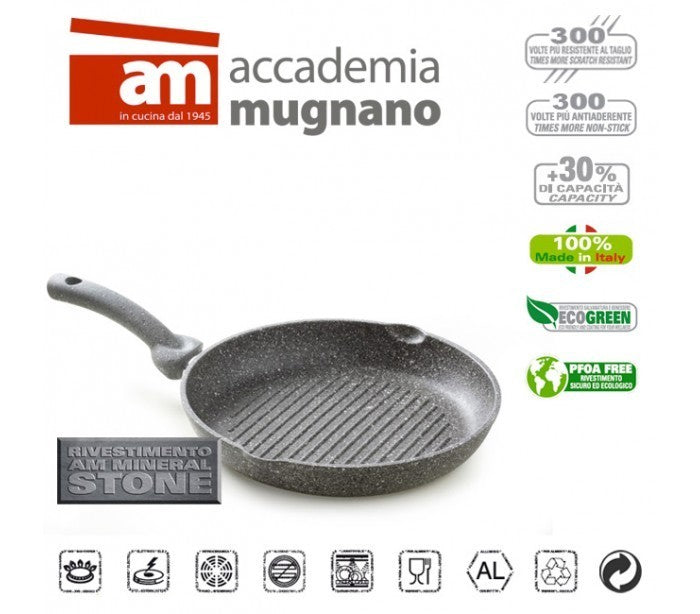 Poêle ronde antiadhésive en pierre 28cm Accademia Mugnano Ligne Cuore di pietra