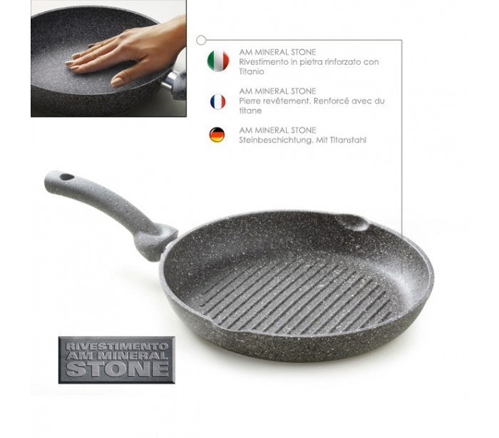 Poêle ronde antiadhésive en pierre 28cm Accademia Mugnano Ligne Cuore di pietra