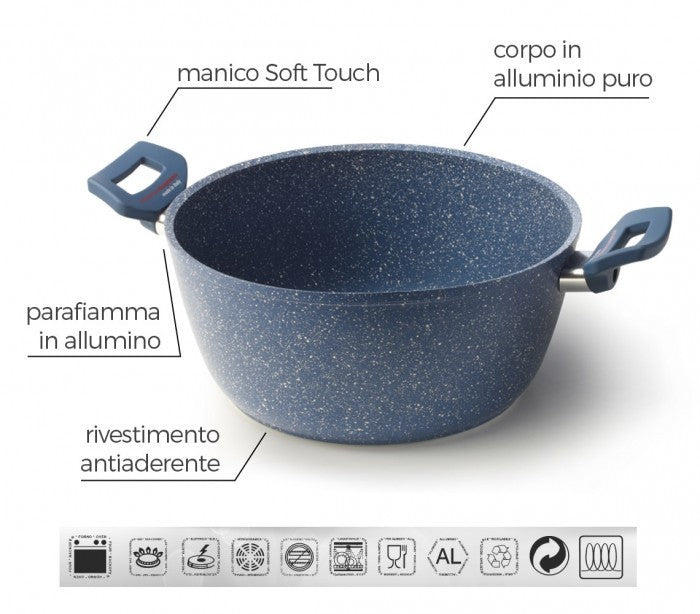 Casserole antiadhésive à deux poignées 20 cm Diamond Tech Accademia