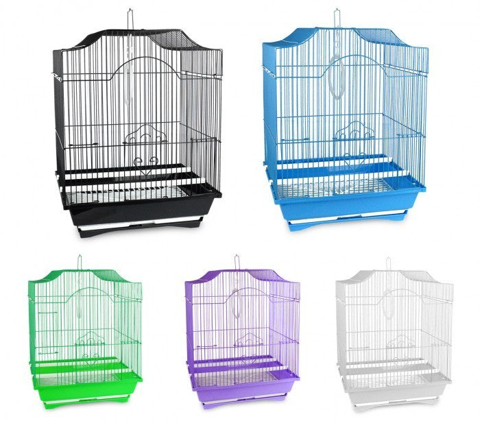 189146 Cage à oiseaux de petite taille 49,5x34.x27,5 cm mangeoires incluses