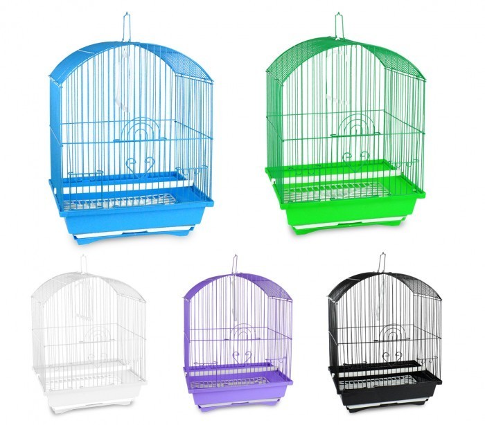 189078 Cage à oiseaux de petite taille 43.5x28.5x22 cm mangeoires incluses 
