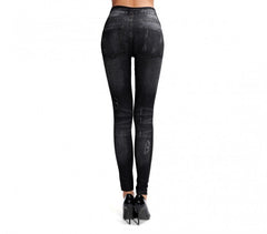 F327 Set de 3 leggings thermiques effet Denim mod. Alanis avec doublure peluche