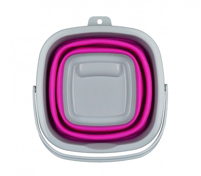 232392 Seau carré pliable en silicone - 5 Litres en plusieurs couleurs 