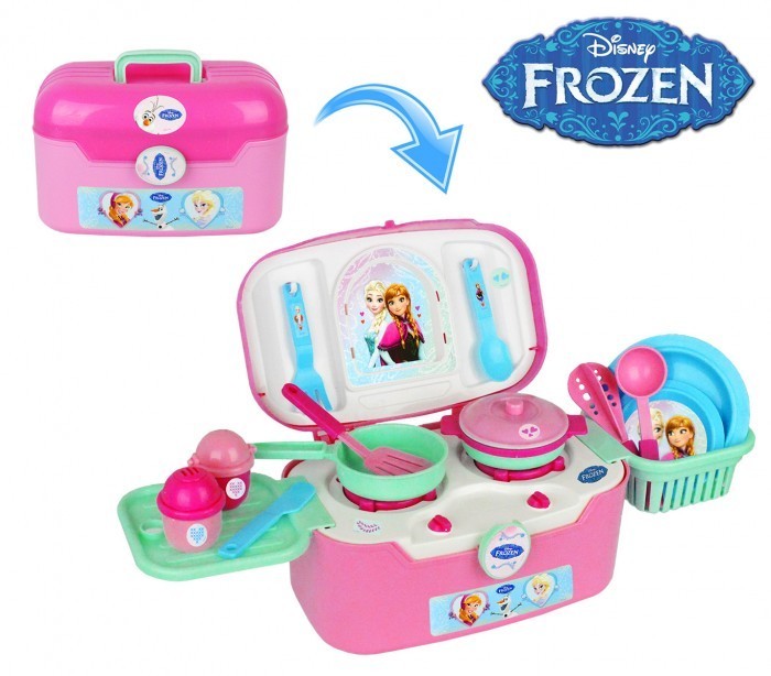 087039 Coffret cuisine pliable 2 en 1 La Reine des Neiges avec 18 accessoires  