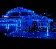 031410 Rideau de lumières de Noël d'extérieur 5mt 416 lumières bleues