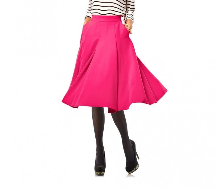 61350 Jupe cercle KIMBERLY dans le style années 50 taille haute unie ou fleurie