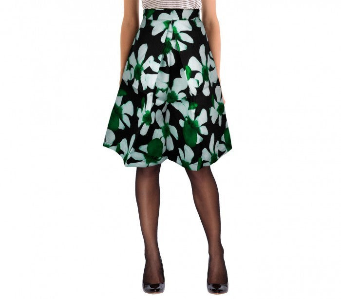 61350 Jupe cercle KIMBERLY dans le style années 50 taille haute unie ou fleurie