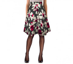 61350 Jupe cercle KIMBERLY dans le style années 50 taille haute unie ou fleurie