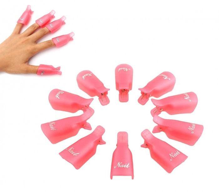 3422 Kit de 20 clips pour enlever gels et semipermanentes des ongles nail-art