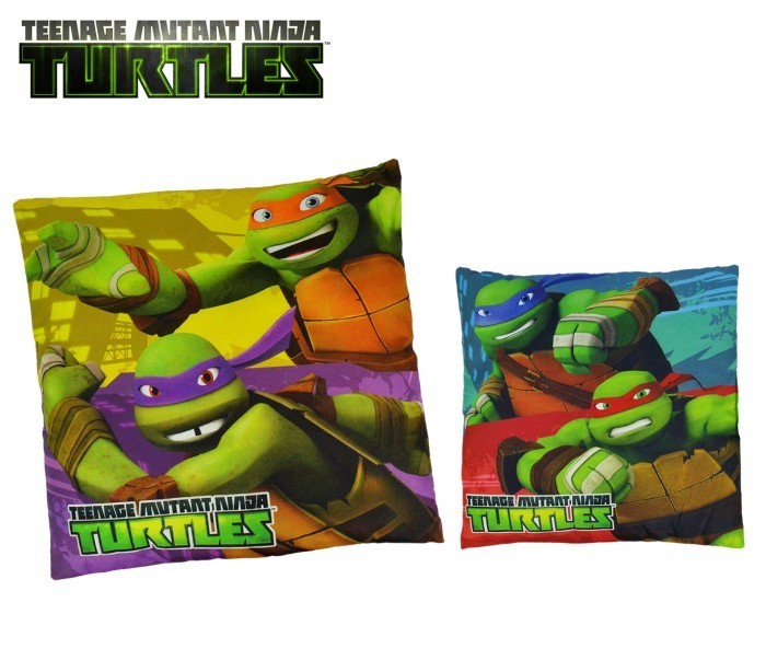 TN16005 Oreiller carré doux et joyeux TEENAGE Ninja Turtles 40x40 cm