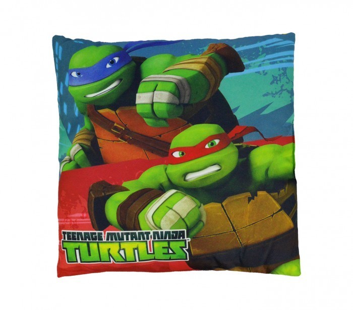 TN16005 Oreiller carré doux et joyeux TEENAGE Ninja Turtles 40x40 cm