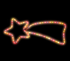 757235 Etoile filante de Noël lumières MULTICOLORES cadre en métal 130 X 60 cm