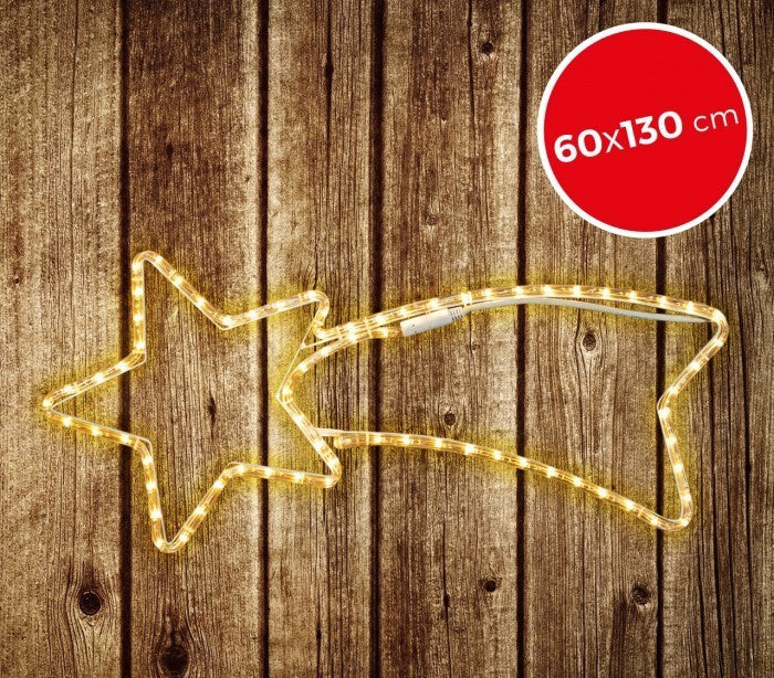 757228 Etoile filante de Noël lumière chaude cadre en métal 130 X 60 cm