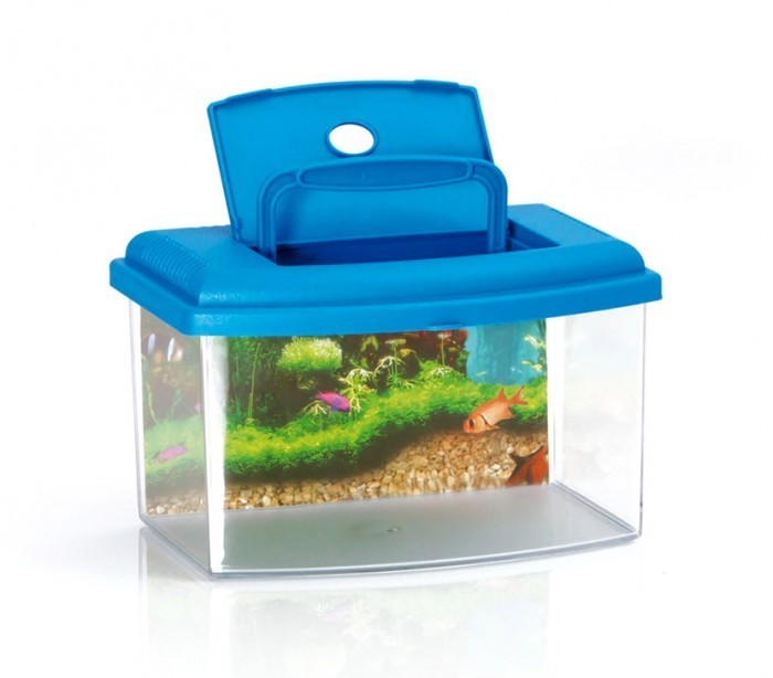 10635 Aquarium rectangulaire en plastique rigide 3 L avec couvercle 22x16x14 cm