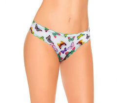 9956 Pack de 12 culottes brésiliennes drapées avec des papillons en 4 couleurs