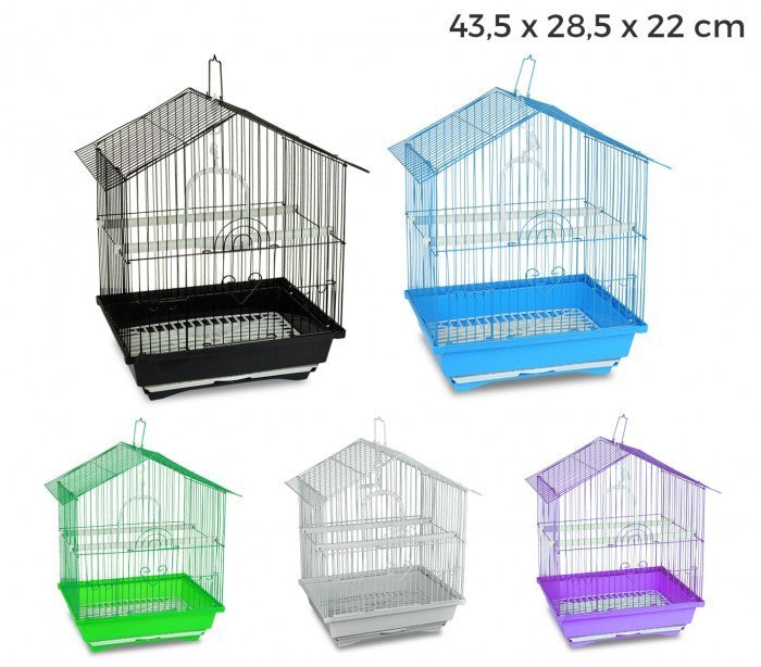 189085 Cage pour oiseaux de petite taille BIRD 43,5 x 28,5 x 22 cm Mangeoires