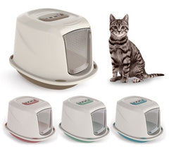 10586 Maison de toilette pour chats GALAXY 45x36x31,5cm avec palier anti-poils