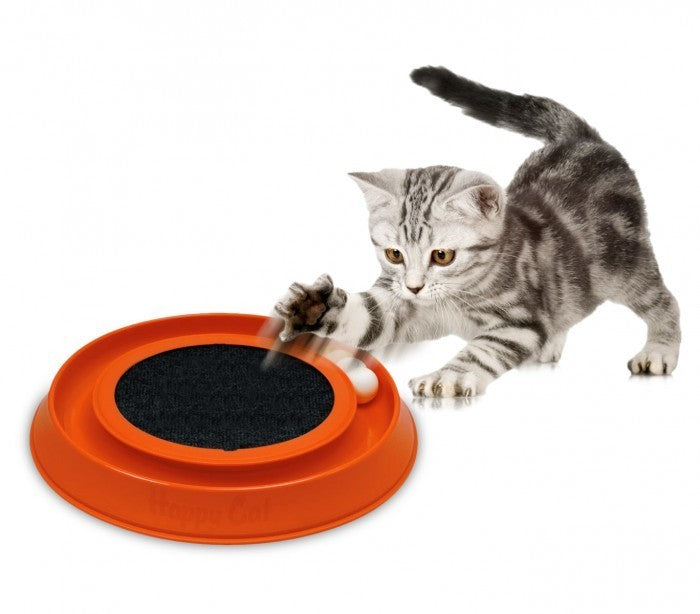 10596 Jeu interactif pour chat avec griffoir HAPPY CAT made in Italy ø35 cm 