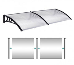 076214 Auvent d'extérieur en polycarbonate 90 x 150 cm toit modulaire