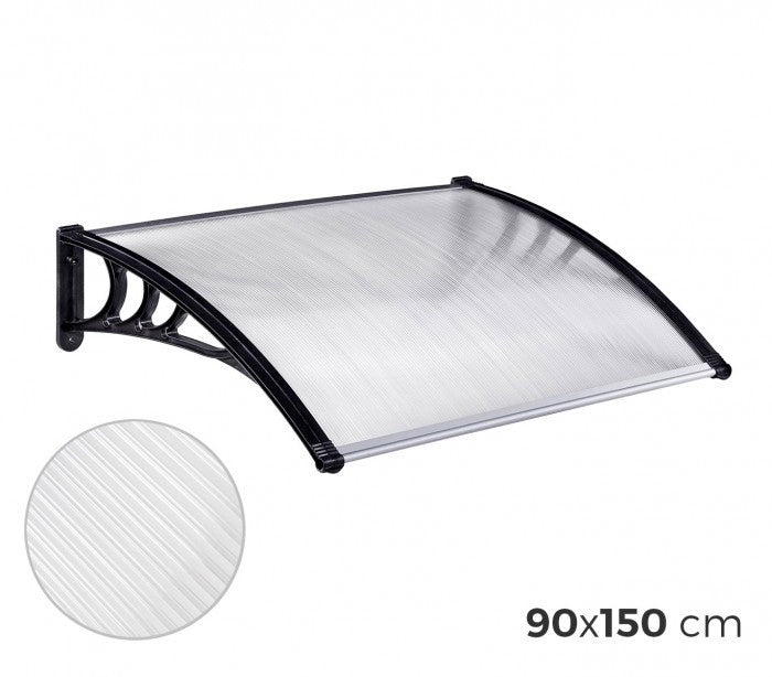 076214 Auvent d'extérieur en polycarbonate 90 x 150 cm toit modulaire