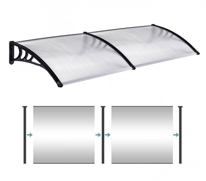 809904 Auvent d'extérieur en polycarbonate 80 x 120 cm toit modulaire