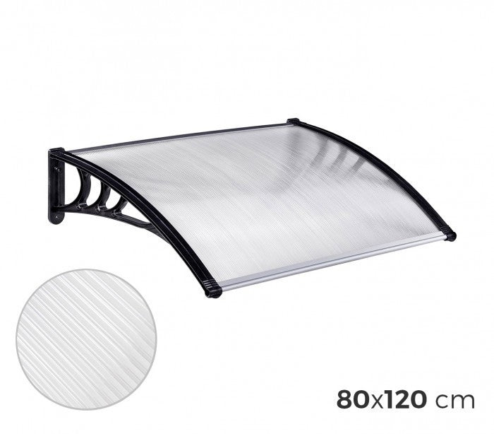 809904 Auvent d'extérieur en polycarbonate 80 x 120 cm toit modulaire