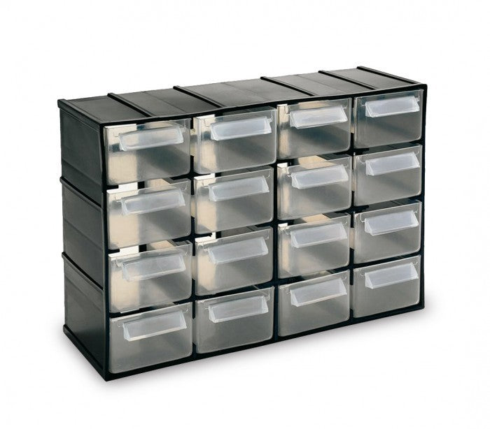 182475 Tiroir BOX SIMPLY en plastique rigide range quicaillerie 16 tiroirs