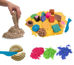 100491 Sable cinétique à modeler avec des moules Playset de PATISSERIE 300 gr