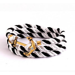 Bracelet Charm avec des paillettes corde nautique ancre bijoux unisexe