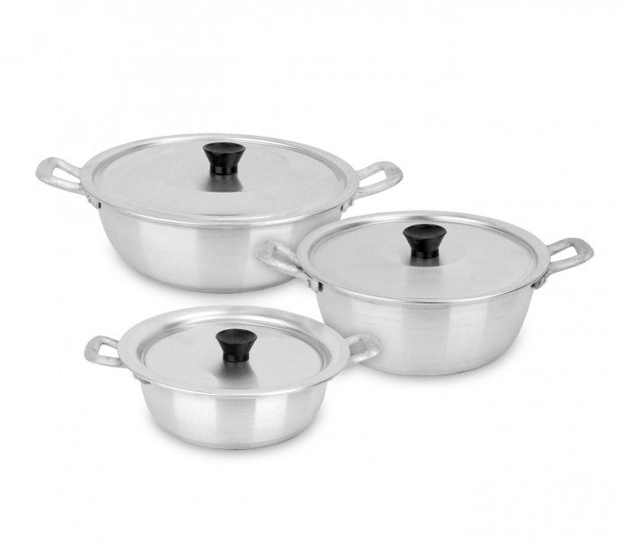 001683 Trio de casseroles 18-20-22 cm NAPOLEON en aluminium avec couvercles