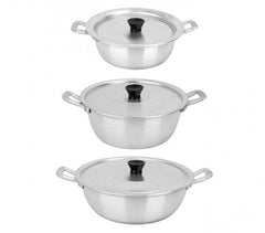 001683 Trio de casseroles 18-20-22 cm NAPOLEON en aluminium avec couvercles