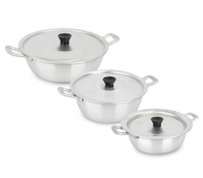 001683 Trio de casseroles 18-20-22 cm NAPOLEON en aluminium avec couvercles