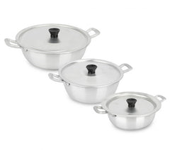 001683 Trio de casseroles 18-20-22 cm NAPOLEON en aluminium avec couvercles