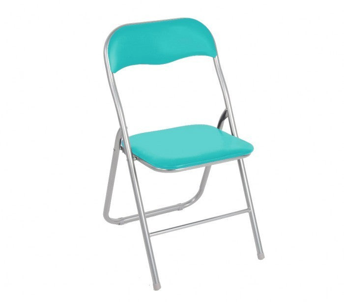2008AN0816 Set de 4 chaises pliantes colorées ass. Lione rembourrées base métal