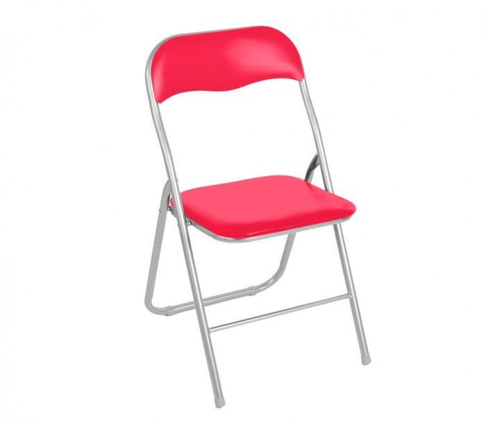 2008AN0816 Set de 4 chaises pliantes colorées ass. Lione rembourrées base métal
