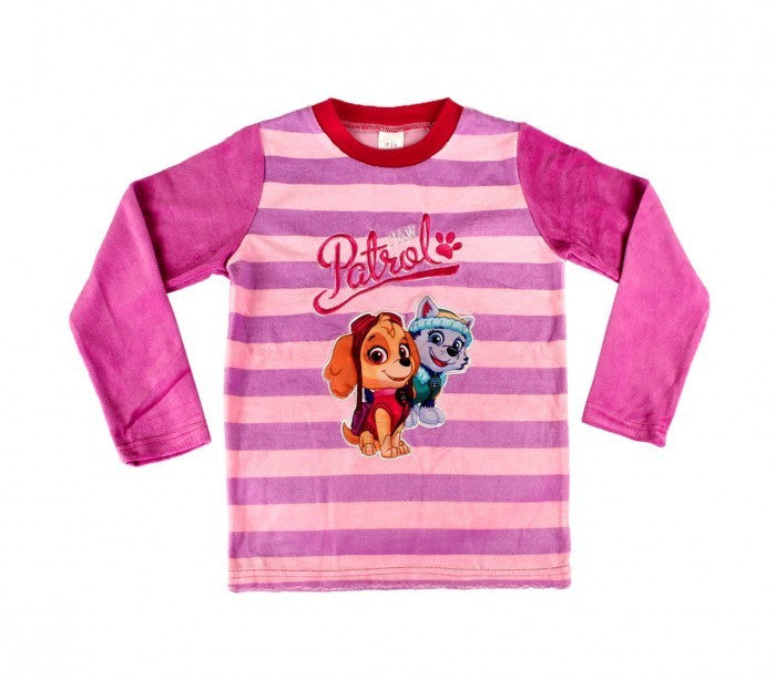 896998 Pyjama enfant fille imprimé Paw Patrol en polaire chaude de 3 à 6 ans