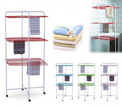 52682 Etendoir à linge vertical 130 cm 25 m de surface de pliage avec roues