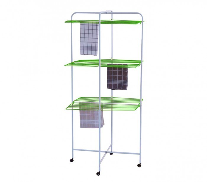 52682 Etendoir à linge vertical 130 cm 25 m de surface de pliage avec roues