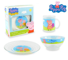 PP8106 Set de Petit-déjeuner Peppa Pig avec bol tasse et soucoupe en verre