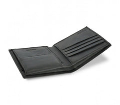S09 Portefeuille noir Calvin Klein pour homme en vrai cuir avec porte-monnaie