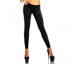 Set de 3 leggings femme ass.NAJA eff. cuir avec élastique empiècements dentelle
