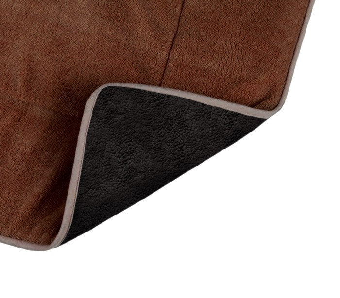 3002 Matelas doux en velours pour chiens taille S Marron 42 x 30 cm