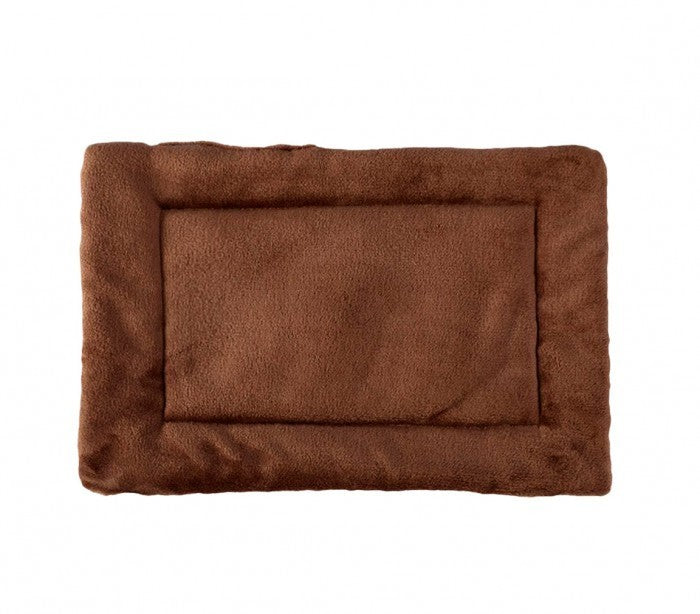3004 Matelas doux en velours pour chiens taille L Marron 67 x 48 cm