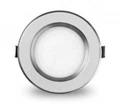 685631 Projecteur LED encastré rond chromé 9 Watt lumière froide avec verre mat