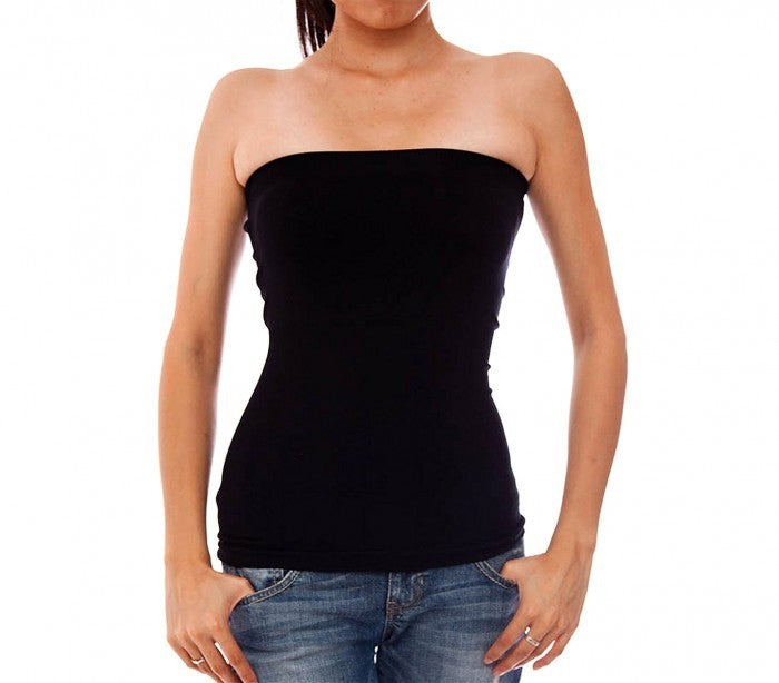 F3112 Pack de 6 tops bustiers longs assortiment de couleurs mod. Simple
